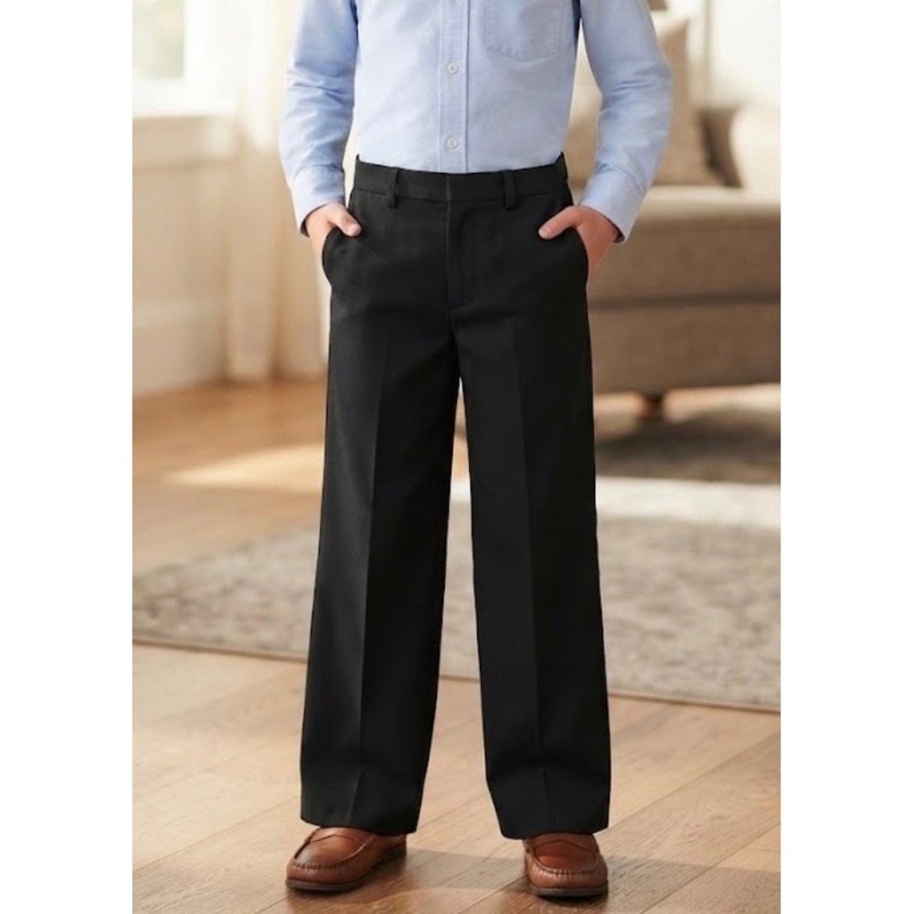 Lauren Ralph Lauren Black Dress Pants‎ Boys 14R Straight Leg Flat Front Trousers